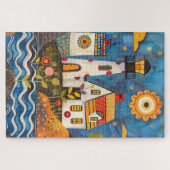 Schwieriges Whimsical Floral Light House Puzzle (Horizontal)