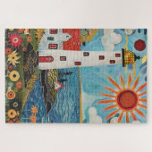 Schwieriges Whimsical Floral Light House Puzzle (Horizontal)