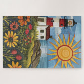 Schwieriges Whimsical Floral Light House Puzzle (Horizontal)