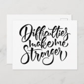 Schwierigkeiten machen mich stärker postkarte (Vorne/Hinten)