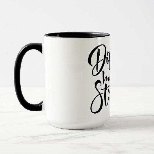 Schwierigkeiten machen mich stärker tasse (Links)