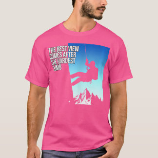 Schwierigster Aufstieg Bergsteiger Felsenkletter L T-Shirt
