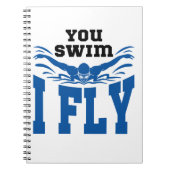 Schwimm, dass ich fliege Schmetterling Stroke Notizblock (Vorderseite)