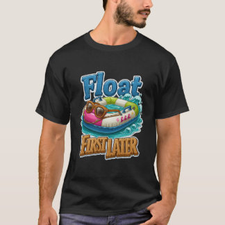 Schwimm erst später Lustiger Sommer Pool Schlauch T-Shirt