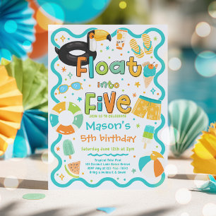 Schwimm in den fünften Sommer-Poolparty 5. Geburts Einladung
