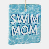 Schwimm-Mama-Weihnachtsdekoration Keramikornament (Rechts)
