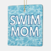 Schwimm-Mama-Weihnachtsdekoration Keramikornament (Links)