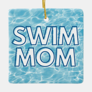 Schwimm-Mama-Weihnachtsdekoration Keramikornament
