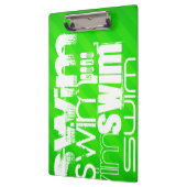 Schwimm; Neon Green Strips Klemmbrett (Links)