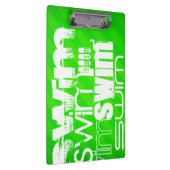Schwimm; Neon Green Strips Klemmbrett (Rechts)