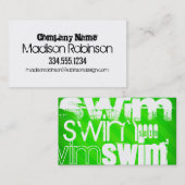Schwimm; Neon Green Strips Visitenkarte (Vorne/Hinten)