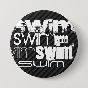 Schwimm; schwarz und dunkelgrau Streifen Button