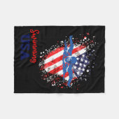 Schwimm-Support-Team-Flagge USA-Pool-Schwimmer Fleecedecke (Vorderseite (Horizontal))