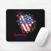 Schwimm-Support-Team-Flagge-USA-Pool-Schwimmer Mousepad (Mit Mouse)