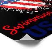 Schwimm-Support-Team-Flagge-USA-Pool-Schwimmer Poster (Ecke)
