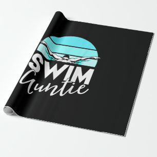 Schwimm Team Tante Tante Nephew Schwimmen Geschenk Geschenkpapier