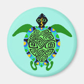 Schwimm tief - Sea TURTLE - Tierfreund - türkis Magnet (Vorne)