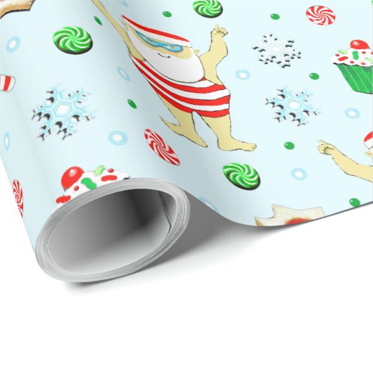 Schwimm-Weihnachtsgeschenk Geschenkpapier (Rolleneckpunkt)