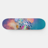 Schwimmastronaut, der im Weltraum fliegenden Fisch Skateboard (Horizontal)