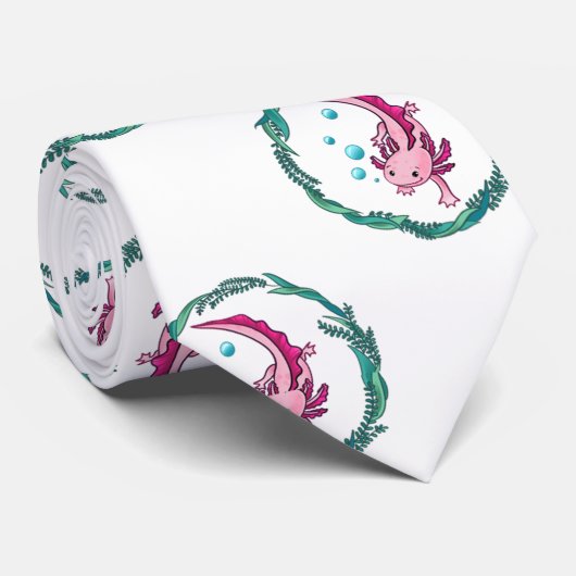 SchwimmAxolotl Krawatte (Gerollt)