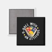 Schwimmbad 9 Ball mit Shirt Magnet (Vorderseite/Rückseite)