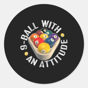 Schwimmbad 9 Ball mit Shirt Runder Aufkleber