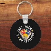 Schwimmbad 9 Ball mit Shirt Schlüsselanhänger (Vorderseite)