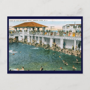 Schwimmbad, Asbury Park, NJ Vintag Postkarte