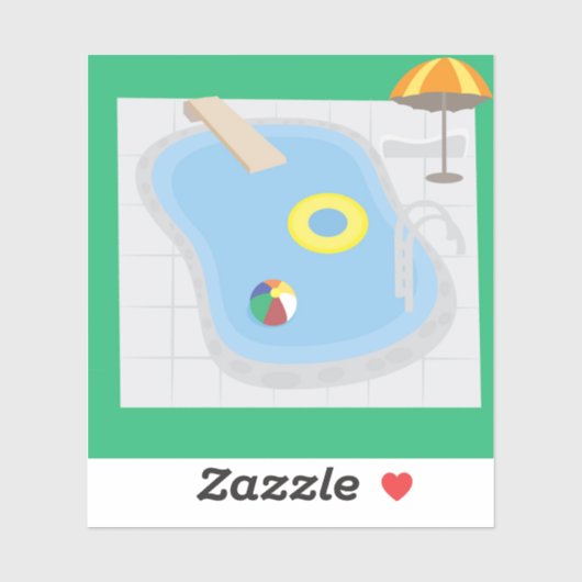 Schwimmbad Aufkleber (Blatt)