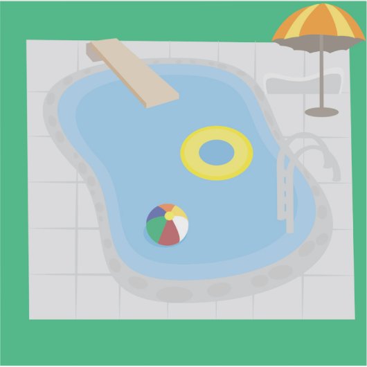 Schwimmbad Aufkleber (Vorderseite)