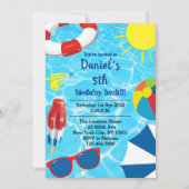 Schwimmbad Bash Geburtstagsparty Einladung (Vorderseite)