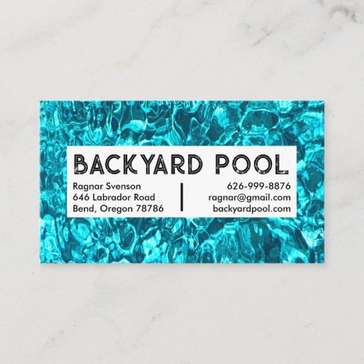 Schwimmbad Bauunternehmer Reinigung Visitenkarte (Vorderseite)