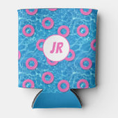 Schwimmbad Beach Geburtstagsparty Monogram Dosenkühler (Vorderseite)