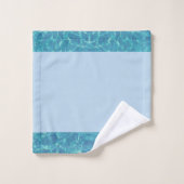 Schwimmbad blau Wasser & Beachball Badetuch Badhandtuch Set (Waschlappen)