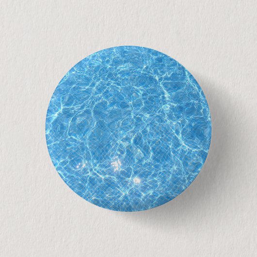 Schwimmbad Blaues Wasser Blank Template trendy Button (Vorderseite)