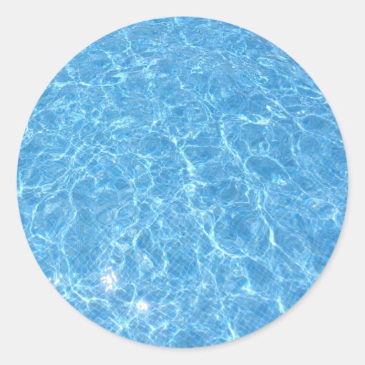 Schwimmbad Blaues Wasser Trendy Blank Template Runder Aufkleber (Vorderseite)
