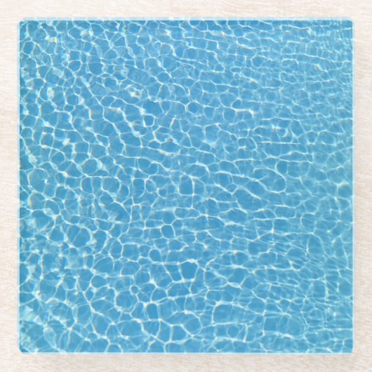 Schwimmbad Blue Water Ripples Glasuntersetzer (Vorderseite)