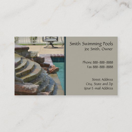 Schwimmbad Business Card Visitenkarte (Vorderseite)