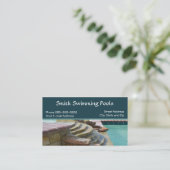 Schwimmbad Business Card Visitenkarte (Stehend Vorderseite)