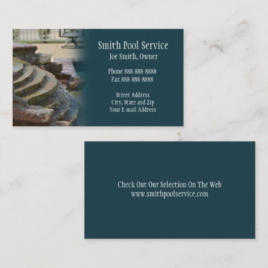 Schwimmbad Business Card Visitenkarte (Vorne/Hinten)
