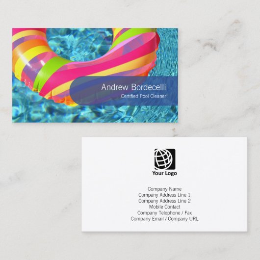 Schwimmbad Cleaner Business Card Klare Schwimmbad Visitenkarte (Vorne/Hinten)