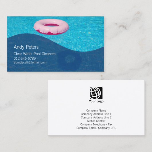 Schwimmbad Cleaner Business Card Klare Schwimmbad Visitenkarte (Vorne/Hinten)