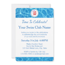 Schwimmbad Club Blue Pool Water Awards Einladung