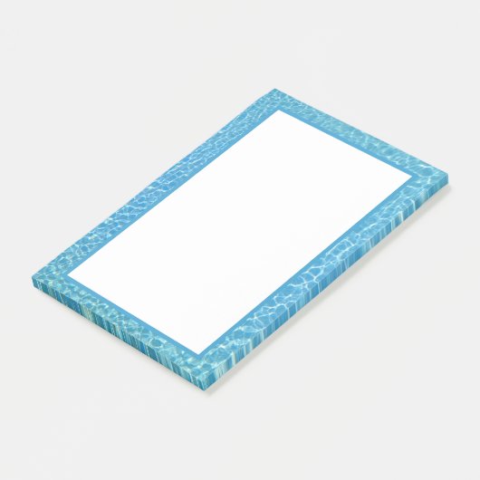 Schwimmbad Cool Blue Water Print Post-it Klebezettel (angewinkelt)
