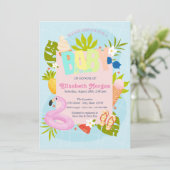 Schwimmbad Eiscreme Kinderdusche Einladung (Stehend Vorderseite)