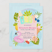 Schwimmbad Eiscreme Kinderdusche Einladung (Vorne/Hinten)