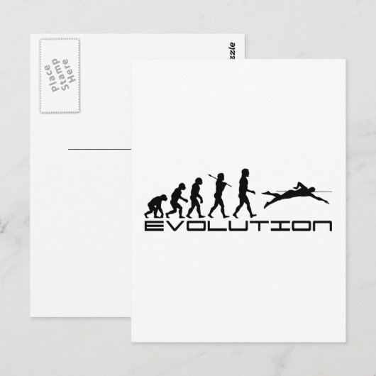 Schwimmbad Evolution Sport Art Postkarte (Vorne/Hinten)