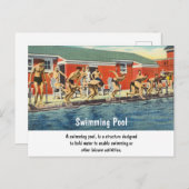 Schwimmbad Feiertagspostkarte (Vorne/Hinten)