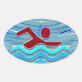 Schwimmbad Fitness NVN254 Schwimmbad Ovaler Aufkleber (Vorderseite)