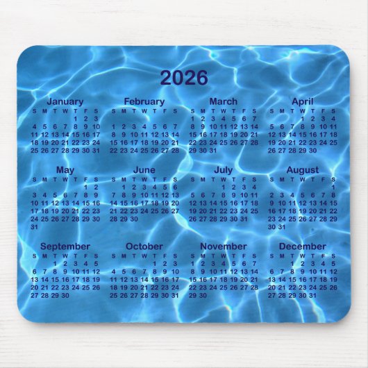 Schwimmbad Foto 2026 Kalender Mousepad (Vorne)